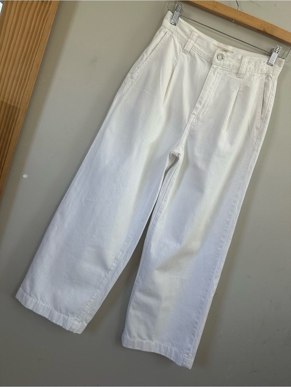 Madewell White Wide-Leg High-Rise Pants